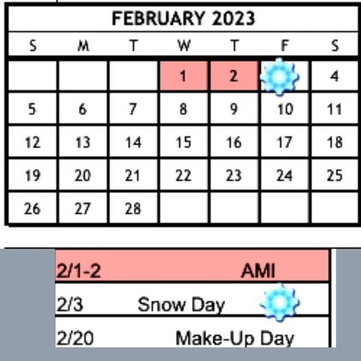 School make up day - February 20!