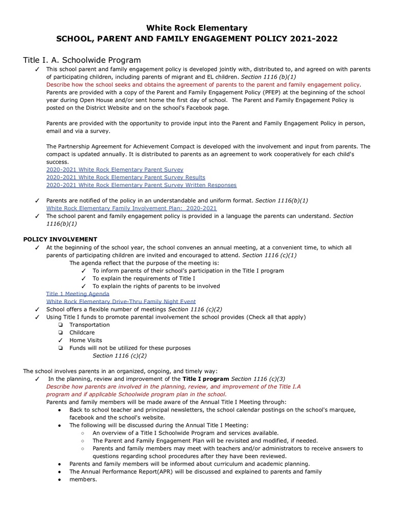 Title I Parent and Community Information