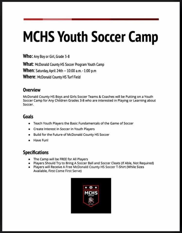 MCHS Youth Soccer Camp