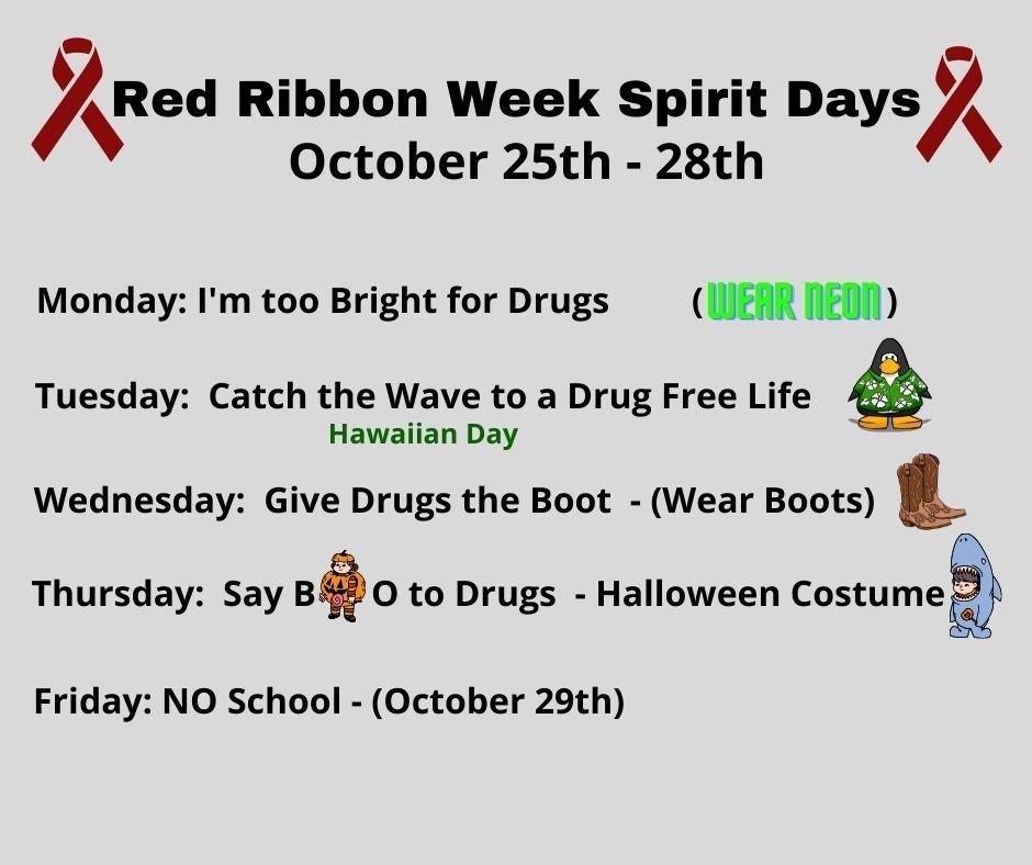 Red Ribbon Week Spirit Days 
