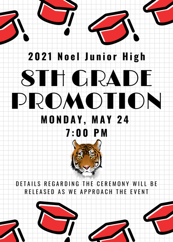 8th grade promotion flyer.  Red, black, and white graphics.