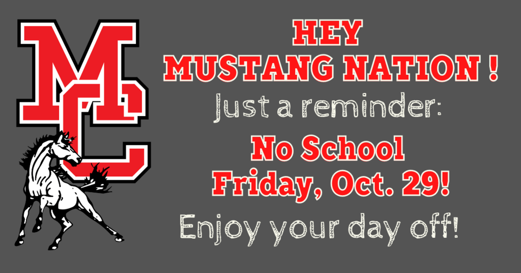 No School Friday, Oct. 29